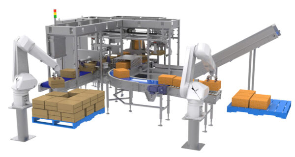 Auto Cheese Block Deboxing System, Cheese Block Robotic Palletizer